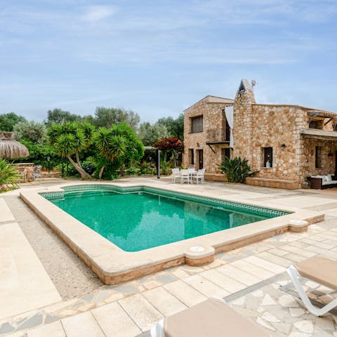Beat the Mallorcan heat with a refreshing dip in the private pool
