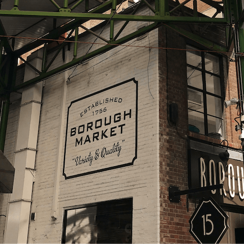 Take a 10-minute tube journey and arrive at Borough Market