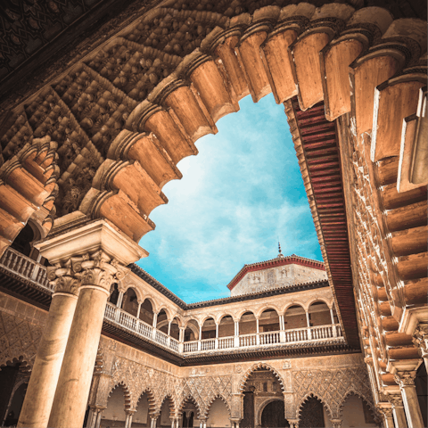 Take a walk over to visit the stunning Royal Alcázar of Seville