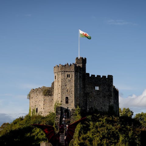 Enhance your history knowledge at Cardiff Castle, a fifteen-minute drive away