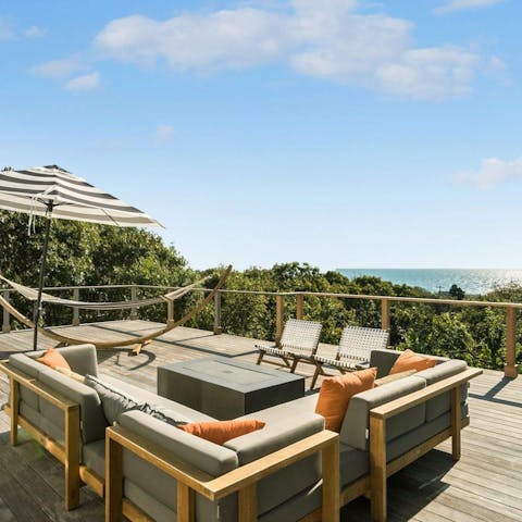 Take in the Atlantic Ocean vistas from the mahogany decked terrace