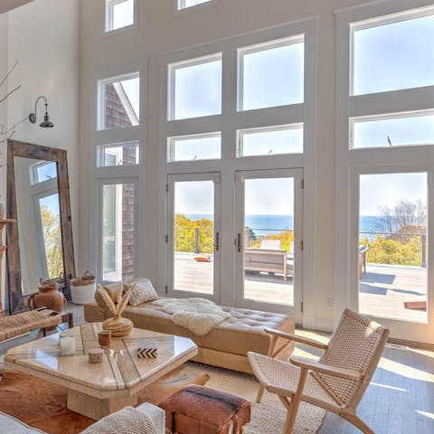 Take in the seascape from the impressive living room