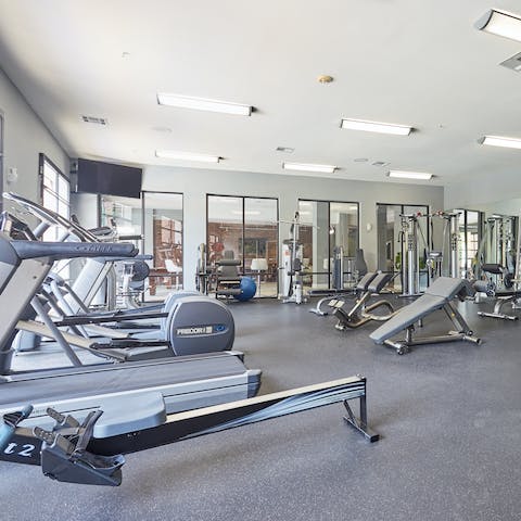 Head to the on-site gym for a workout before a day of exploring