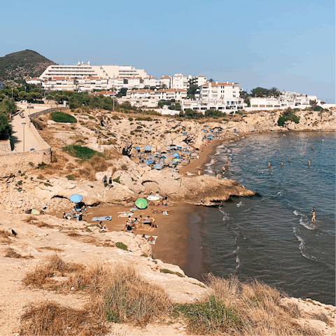 Spend the day on Sitges Beach, a one-minute stroll away