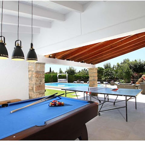 Play pool or ping pong in the outdoors