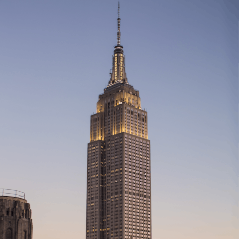 Catch the Q line down to NYC's famous Empire State Building