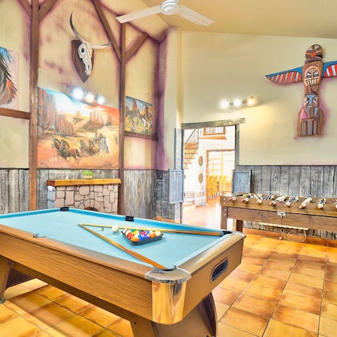 Enter the saloon for hours of entertainment with table football and pool