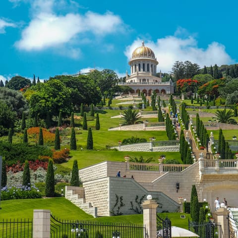 Take a trip to Bahai Gardens, a must-see while in Haifa