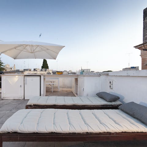 Bask under the Italian sun on the rooftop loungers, or gaze up at the stars on a warm summer evening