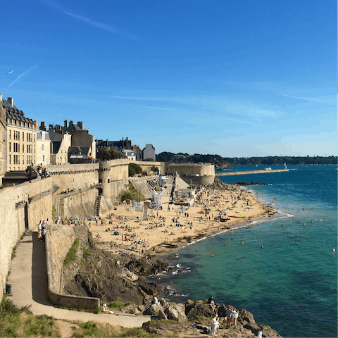 Wander through the winding narrow streets down to the beach