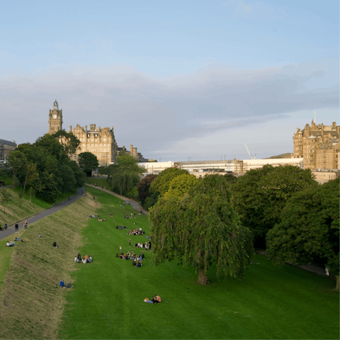 Pack a picnic and wander fifteen minutes through town to Princes Street Gardens
