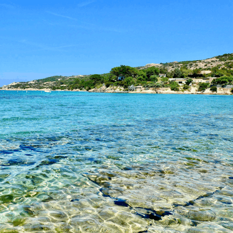 Swim in crystal clear waters – the beach is just two minutes away