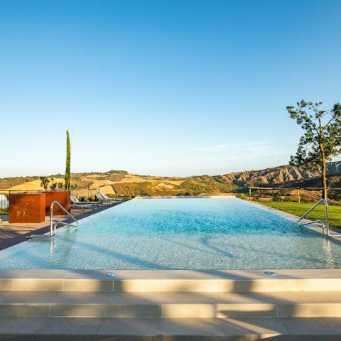 Slip into the private infinity pool to watch the sunset 