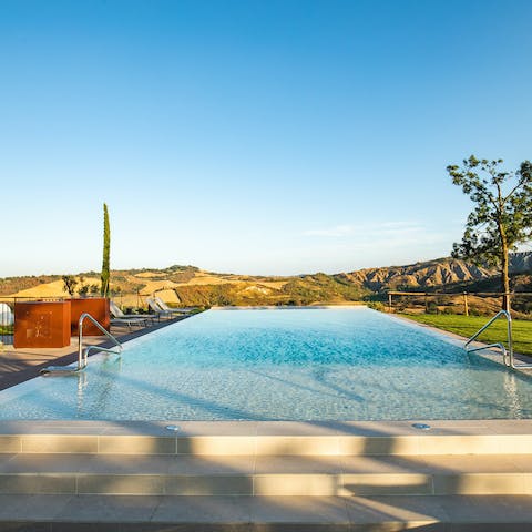 Slip into the private infinity pool to watch the sunset