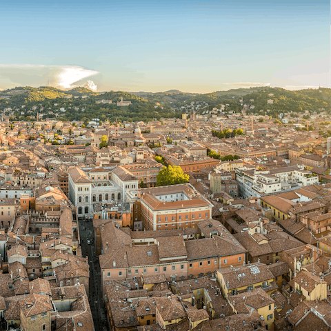 Make the short drive to Bologna to enjoy a day in the beautiful city