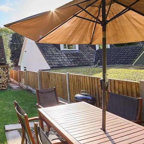 Grill up some steaks and dine alfresco while the kids play in the garden