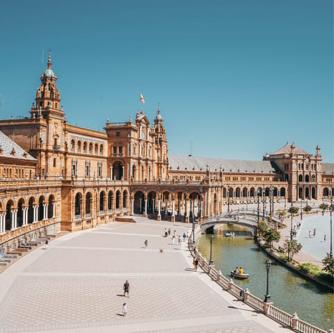 Explore Seville's historic centre and walk to the Plaza de España