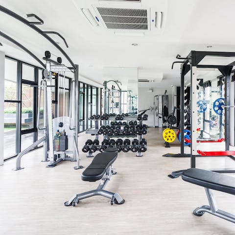 Keep on top of your fitness routine at the communal gym