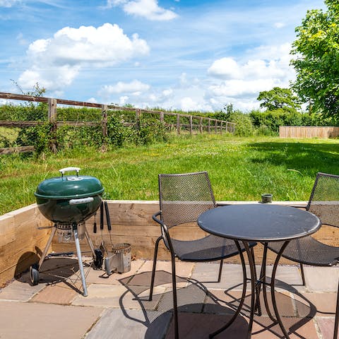 Fire up the barbecue and eat alfresco on fine days