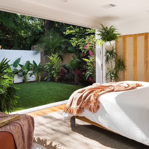 Enjoy indoor/outdoor living at its finest – the master bedroom wall disappears, removing all barriers between you and Mother Nature