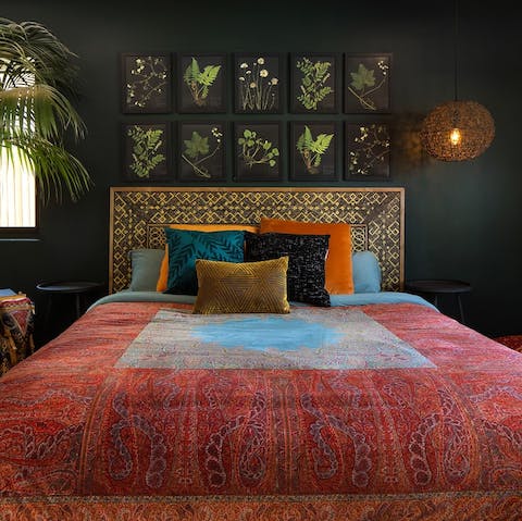 Sleep soundly in the uber-chic Balinese bedroom
