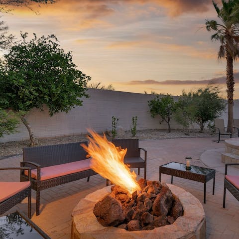 Linger around the fire pit long into the evening