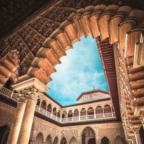 Take a short stroll over to visit the stunning Royal Alcázar of Seville