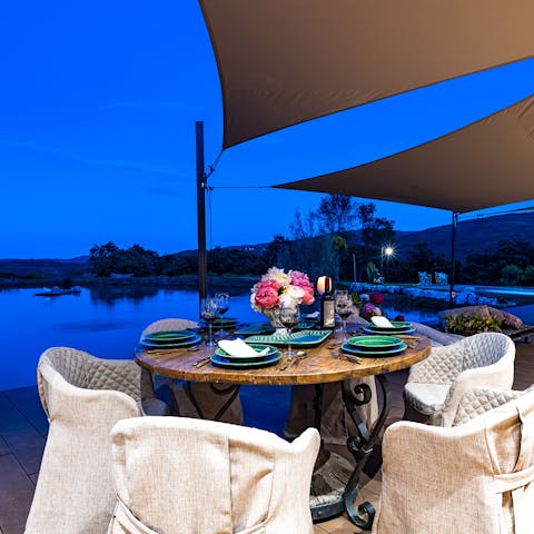 Have a moonlit dinner with views