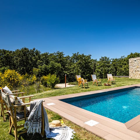 Cool off in the private pool