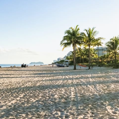 Drive twenty minutes to the beach at Fort Lauderdale