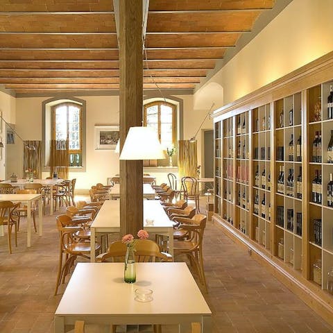 Head to the on-site restaurant for breakfast, lunch or a wine tasting session