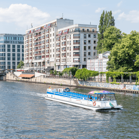 Treat yourself to a cruise on the Spree, embark about thirty minutes away