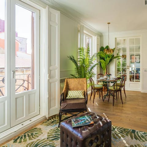 Open up the French doors and gaze out over the Juliet balconies in the living space