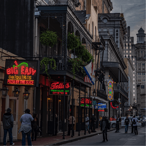 Take a 15-minute walk to the iconic French Quarter