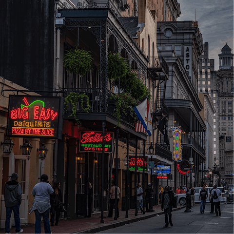 Take a 15-minute walk to the iconic French Quarter