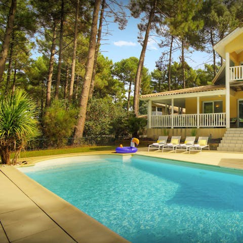 Cool off in the heat of the day with a swim in the private pool