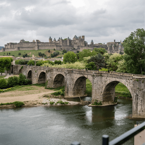 Make the fifteen-minute drive over to the medieval town of Carcassonne