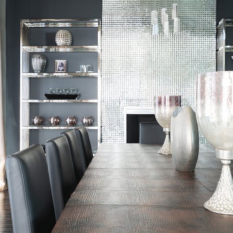 Serve up meals in the glamorous dining room