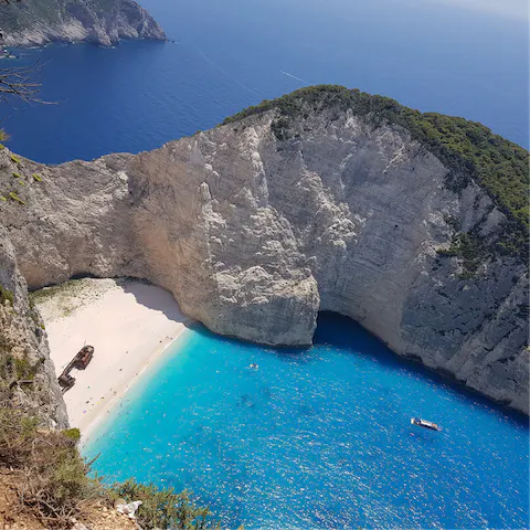 Hop on a boat and explore Zakynthos' remote beaches – Agios Nikolaos Port is 1km away