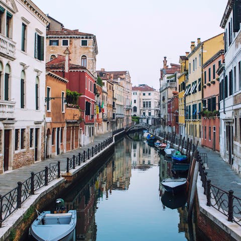 Stay in the heart of Venice and explore secret side-streets and waterways