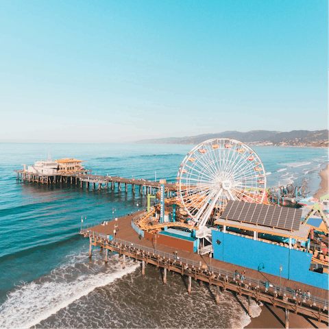 Stroll down to Santa Monica's storied pier, just a few miles down the road