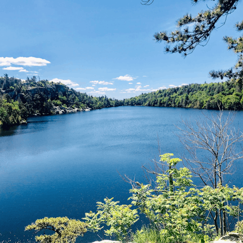 Take to the trails of Minnewaska State Park, a twenty-minute drive away
