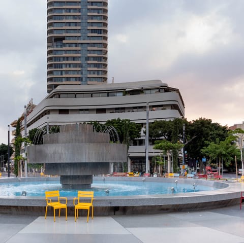Amble over to Dizengoff Square, just moments away