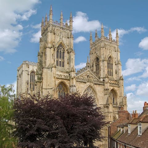 Stay right around the corner from York Minster – the views of the west front are unbeatable