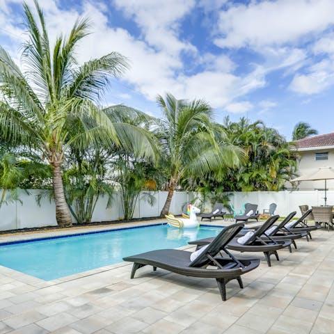 Spend idyllic days relaxing by the pool or make the short walk to the beach