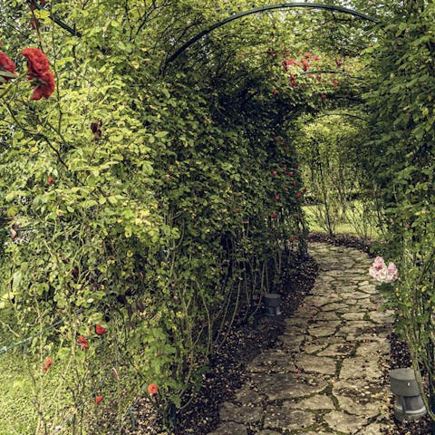 Roam around the property grounds amidst the romantic garden setting 