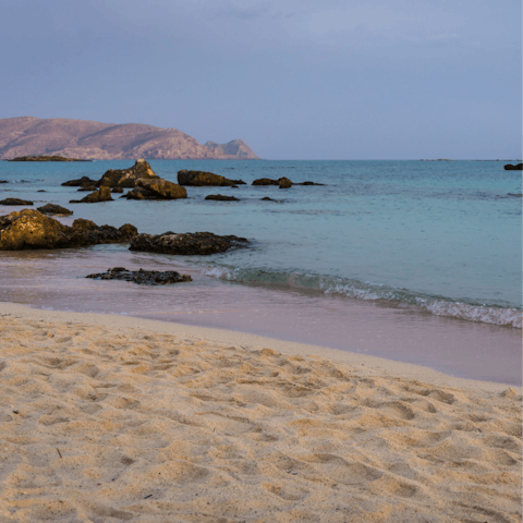 Hit the beaches of Crete's north coast, fifteen minutes by car