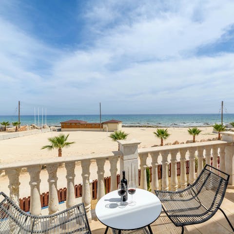 Slip away and enjoy a cup of freshly-brewed coffee on the balcony overlooking the ocean