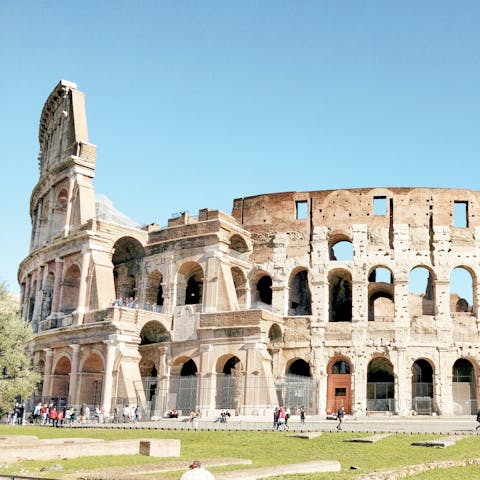 Marvel at the Colosseum, only a ten-minute stroll away