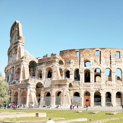 Marvel at the Colosseum, only a ten-minute stroll away